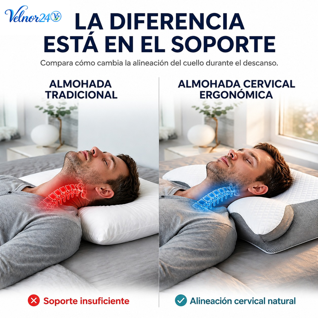 ALMOHADA CERVICAL ERGONÓMICA DE ESPUMA VISCOELÁSTICA