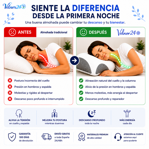 ALMOHADA CERVICAL ERGONÓMICA DE ESPUMA VISCOELÁSTICA
