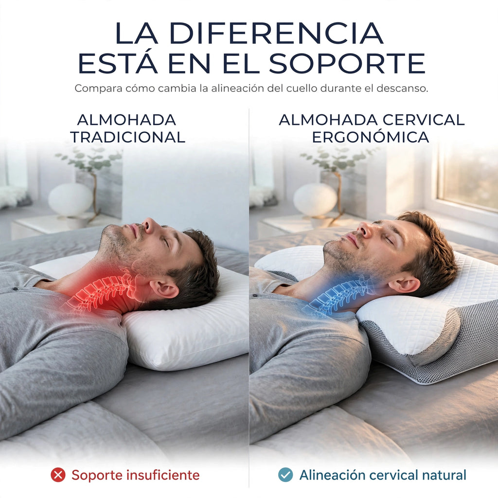 ALMOHADA CERVICAL ERGONÓMICA DE ESPUMA VISCOELÁSTICA